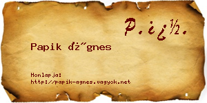 Papik Ágnes névjegykártya